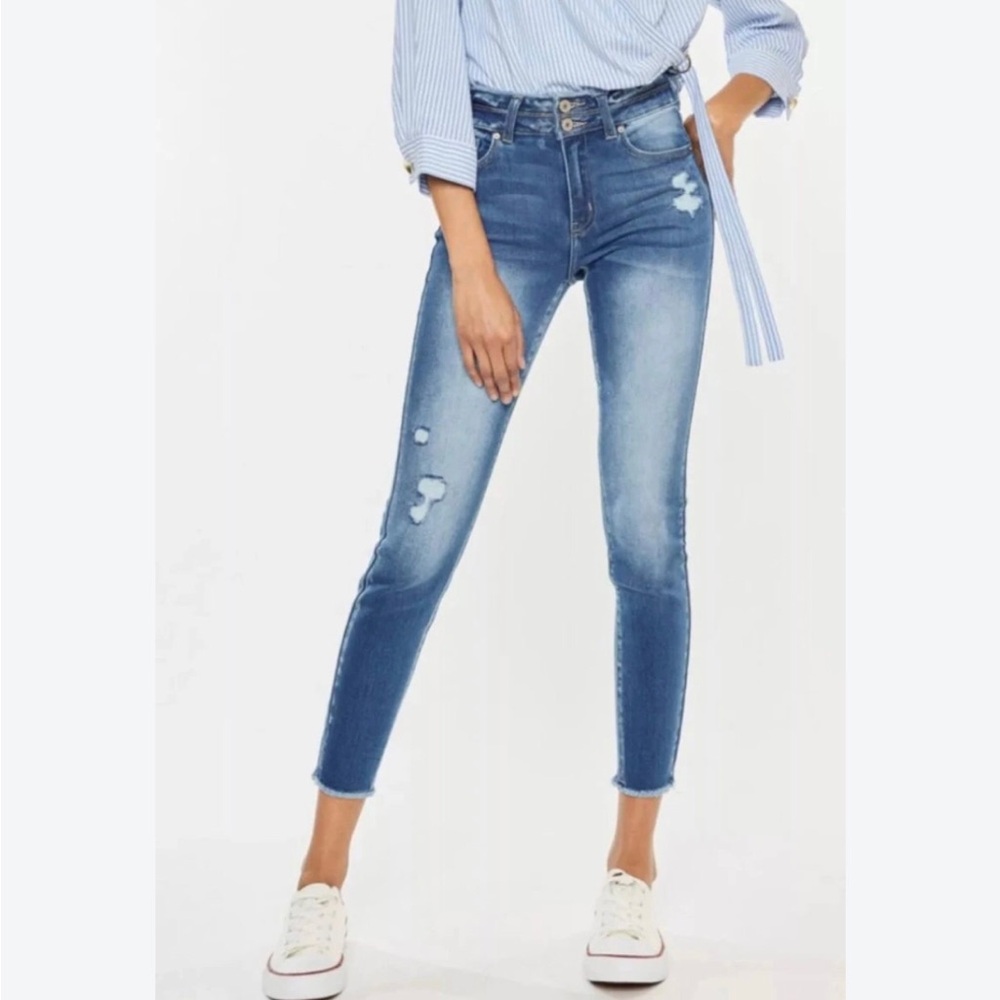 KanCan Distressed Skinny Stretch Jeans High Rise 13/30